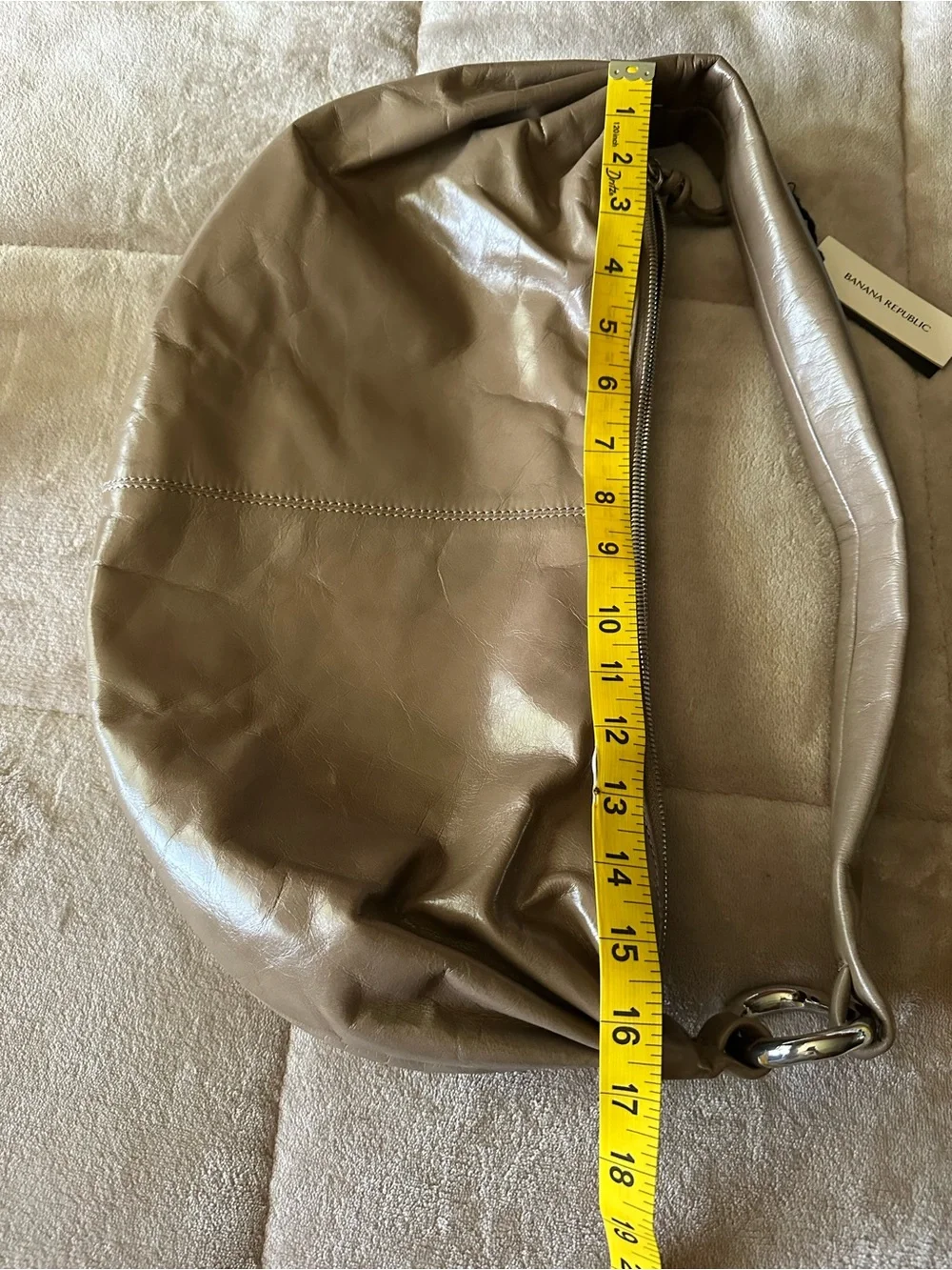 Banana Republic Taupe Hobo Leather Shoulder Bag
